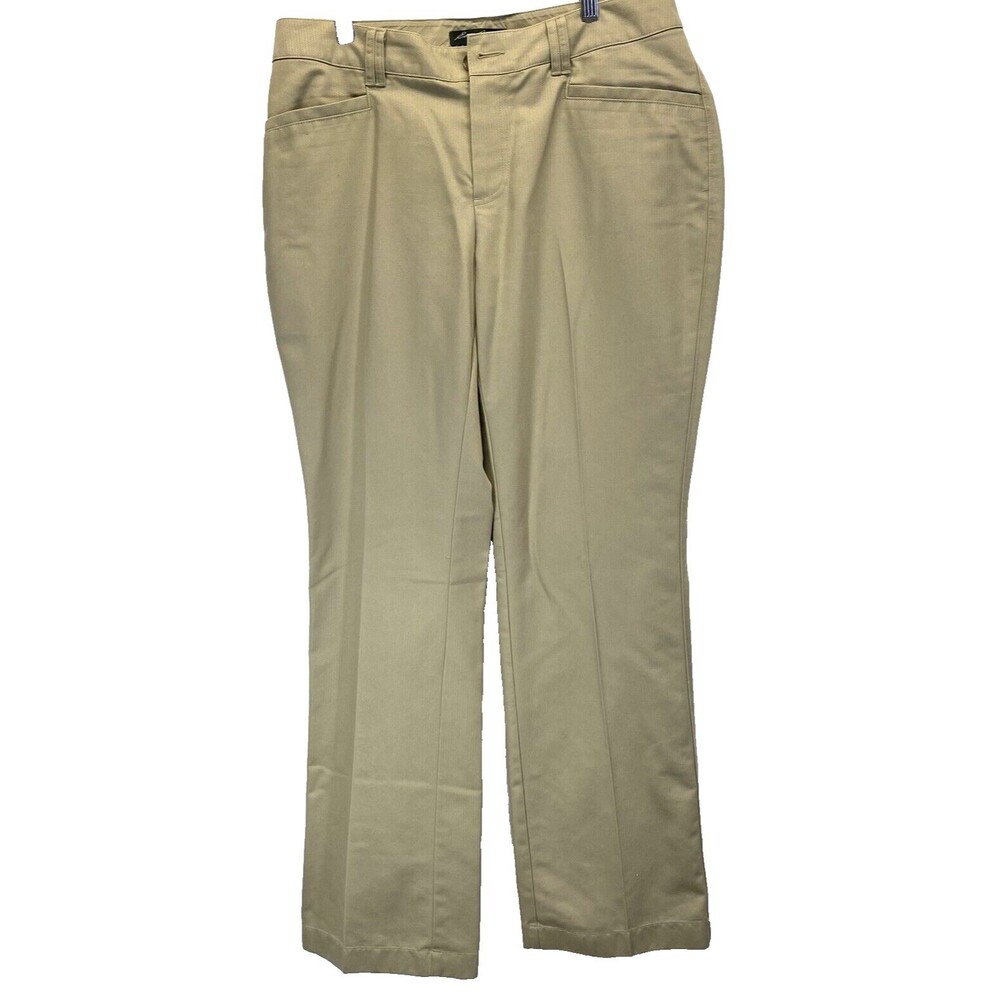 Eddie Bauer Pants Slacks Womens 10 Tall Beige Cotton Pockets Blakely Fit